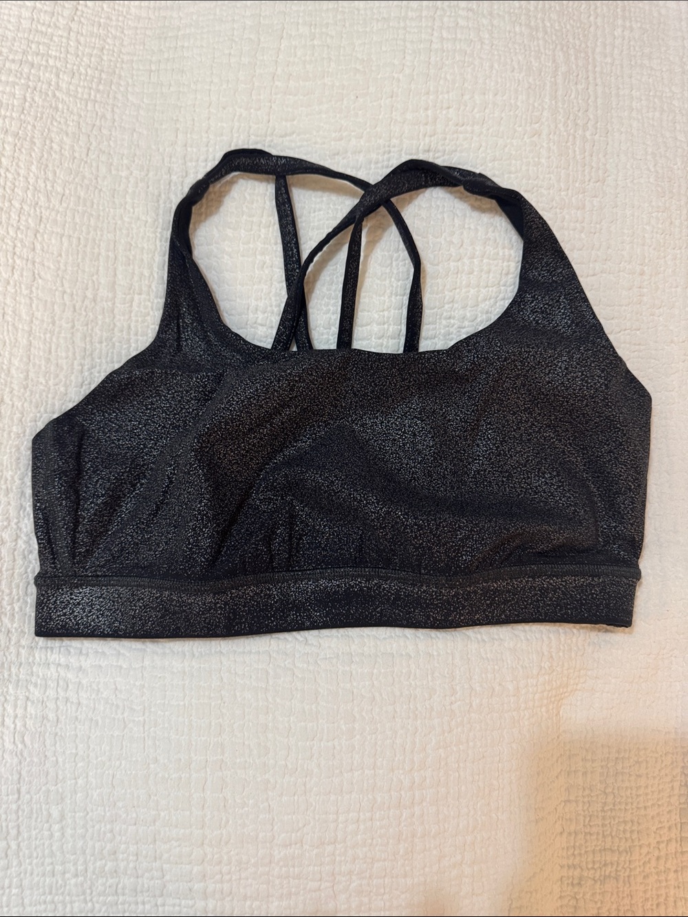 lululemon athletica Black Glitter Strappy Sports Bra